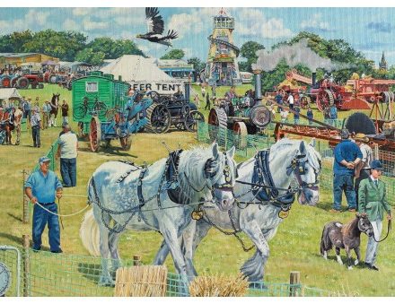 GREETING CARD THE COUNTRY SHOW HORSES TRACTORS STEAM ENGINES