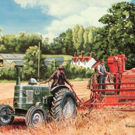 GREETING CARD FIELD MARSHALL TRACTOR