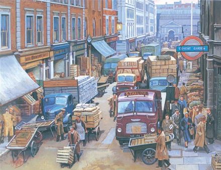 GREETING CARD LORRIES AT COVENT GARDEN