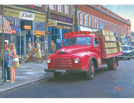 GREETING CARD MORRIS LORRY LOADS OF BOTTLES