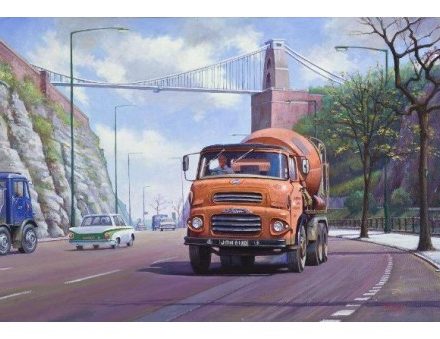 GREETING CARD ALBION LORRY UNDER CLIFTON