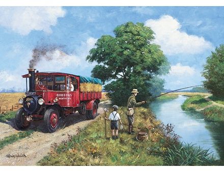 GREETING CARD FODEN STEAM LORRY AND FISHING