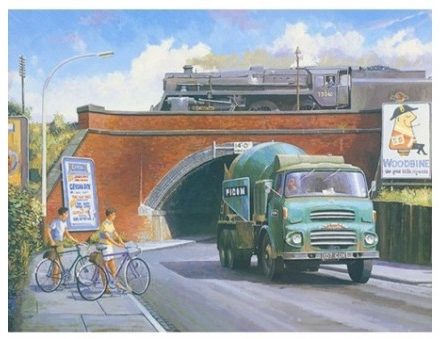 GREETING CARD ALBION PICON LORRY AND TRAIN