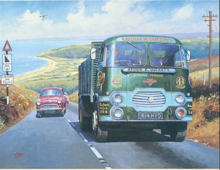 GREETING CARD RARE BIRD LORRY