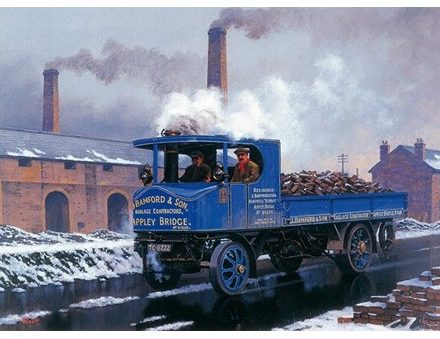 GREETING CARD SENTINEL LORRY IN WINTER