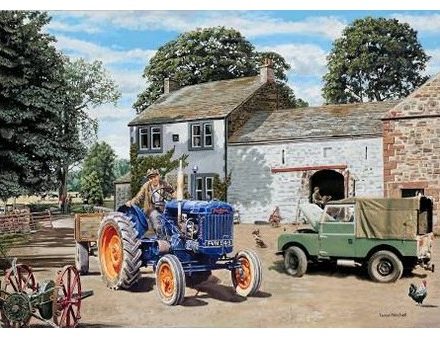 GREETING CARD FORDSON E27N AND LANDROVER