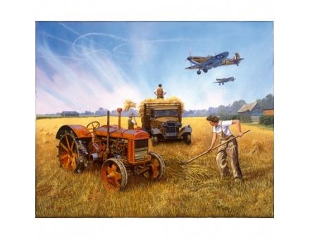 GREETING CARD FORDSON N TRACTOR AND PLANE