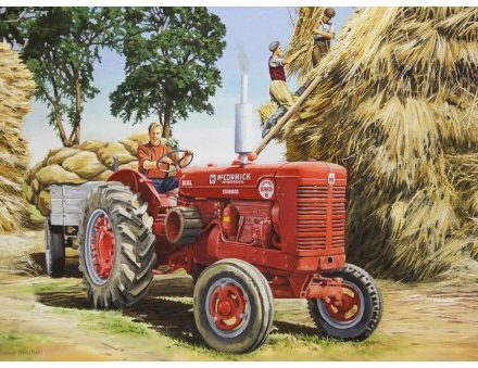 GREETING CARD MCCORMICK TRACTOR WORKING THE HAY