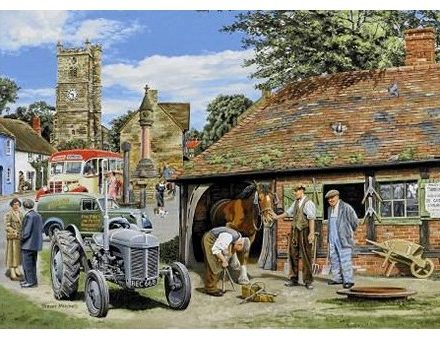 GREETING CARD FERGUSON TRACTOR HORSE BUS VAN