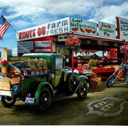 ROUTE 66 FARM FRESH TRUCK MOTORBIKE BLANK GREETING CARD