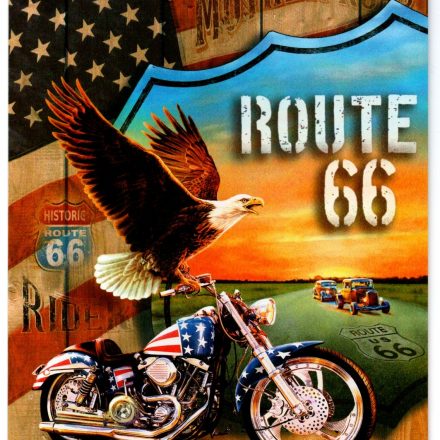 ROUTE 66 MOTORBIKE EAGLE CARS BLANK GREETING CARD
