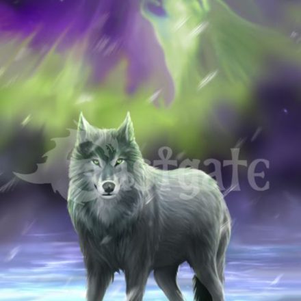 WOLF AURORA BOREALIS ANNE STOKES FANTASY ART BLANK GREETING CARD