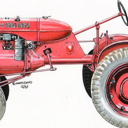 ALLIS CHALMERS CLASSIC TRACTOR PRINT 8" X 5"