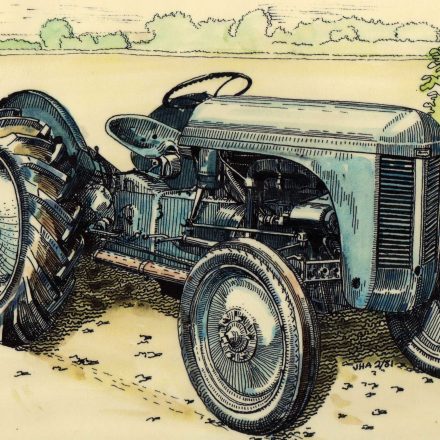 CLASSIC VINTAGE FERGUSON TE20 TRACTOR PRINT PICTURE 8" X 5