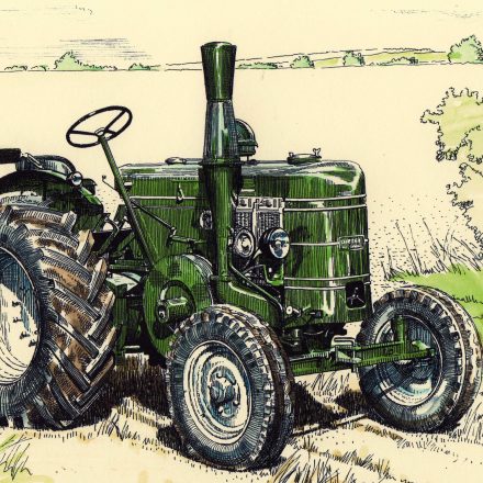 FIELD MARSHALL CLASSIC TRACTOR PRINT 8" X 5"