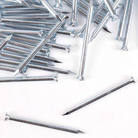 100x Flat Head Masonry Nails - 3mm x 50mm Rust Resistant Silver Zinc Finish