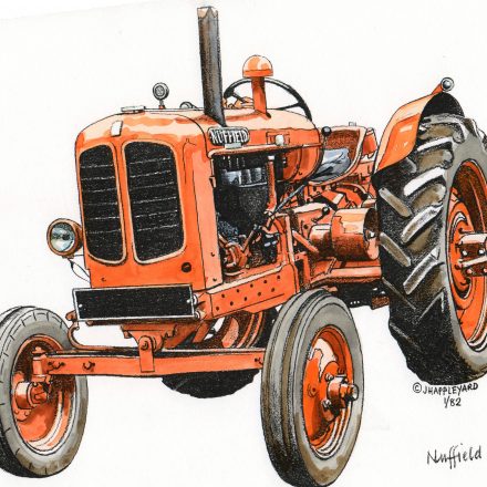 NUFFIELD M4 CLASSIC TRACTOR PRINT 8" X 5"