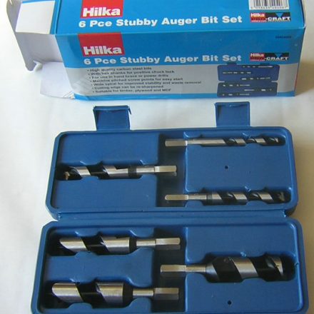 HILKA 6PC STUBBY AUGER BIT SET 10 13 19 22 25MM LENGTH 120MM