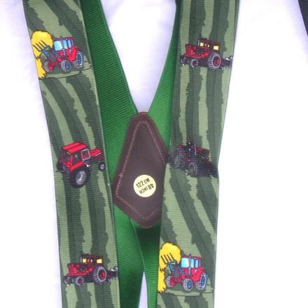 MENS BRACES RED TRACTOR DESIGN