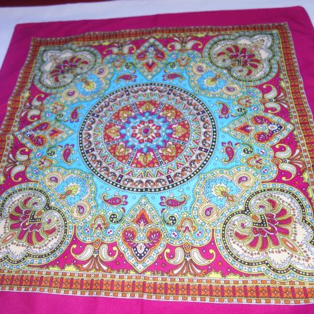PINK INDIAN HIPPY RETRO BANDANA HANDKERCHIEF 21" x 21"