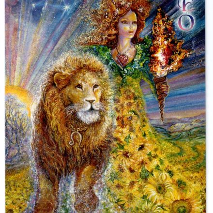 JOSEPHINE WALL FANTASY ART ZODIAC LEO GREETING CARD - JULY 23 to AUG 22