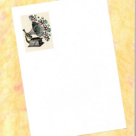 WRITING PAPER SET MUSIC GRAMAPHONE 10 A5 SHEETS 10 C6 ENVELOPES