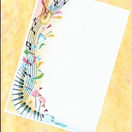 WRITING PAPER SET MUSIC NOTES 10 A5 SHEETS 10 C6 ENVELOPES