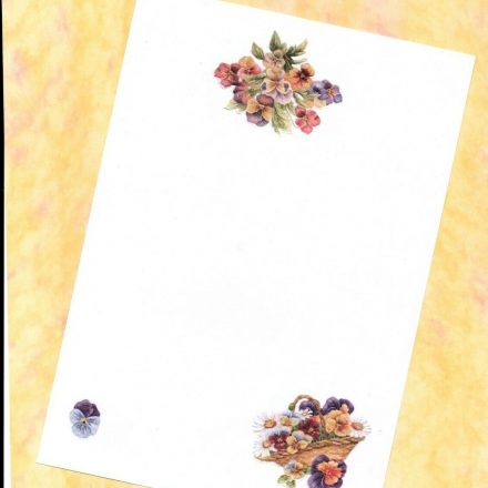 WRITING PAPER SET PANSIES 10 A5 SHEETS 10 C6 ENVELOPES