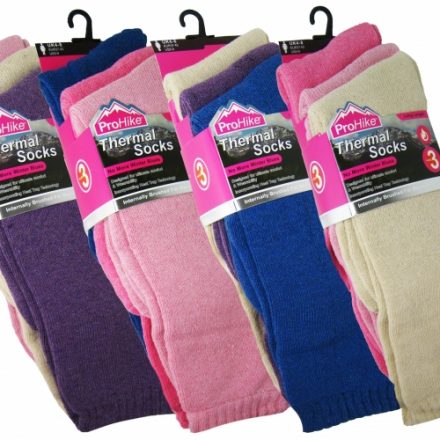LADIES 3Pairs PASTEL WARM WINTER THERMAL SOCKS SIZE 4-8