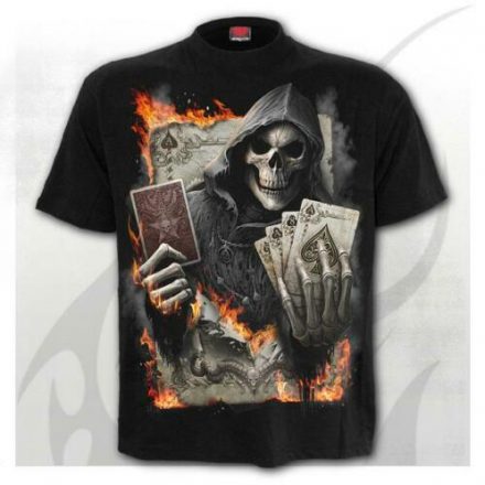 ACE REAPER SKULL ROCK BIKER T SHIRT LARGE FRONT & BACK DESIGN