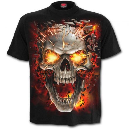 SKULL BLAST BIKER FIRE T SHIRT XXL FRONT & BACK DESIGN
