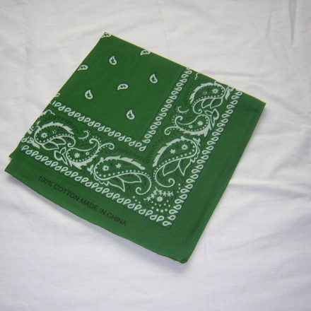 PAISLEY GREEN BANDANA HANDKERCHIEF FACE MASK 22" X 22"