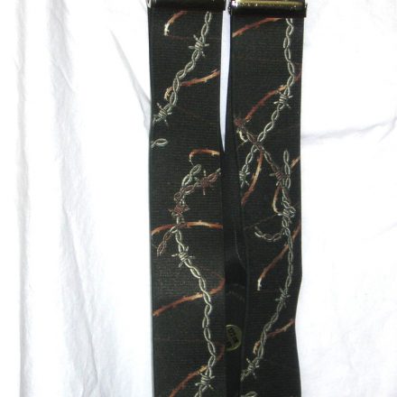 MENS BRACES BARBED RAZOR WIRE BLACK