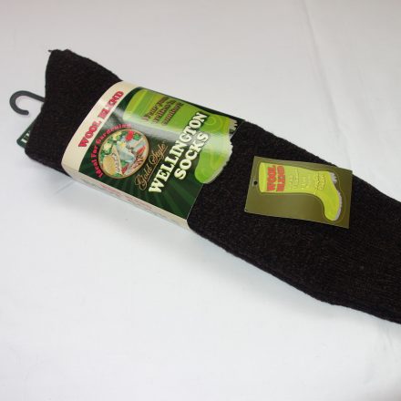 LADIES BROWN WOOL BLEND LONG WELLINGTON WELLY SOCKS HOSE 4-7