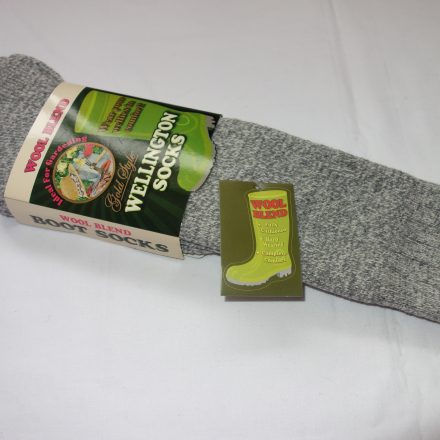 LADIES GREY WOOL BLEND LONG WELLINGTON WELLY SOCKS HOSE 4-7