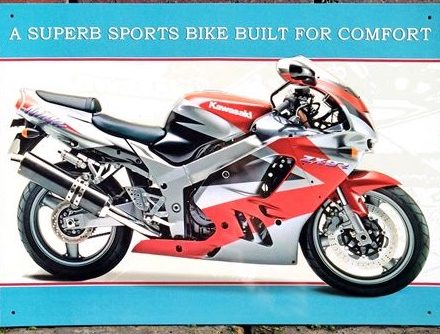 KAWASAKI NINJA ZX-9R MOTORBIKE METAL SIGN