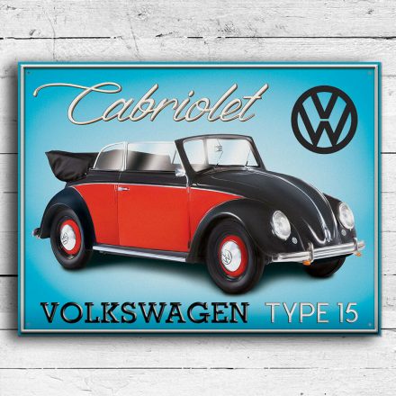 VW VOLKSWAGEN BEETLE CABRIOLET TYPE 15 METAL WALL SIGN