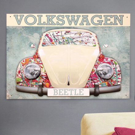 VW VOLKSWAGEN BEETLE PAINT SPLATTER METAL SIGN