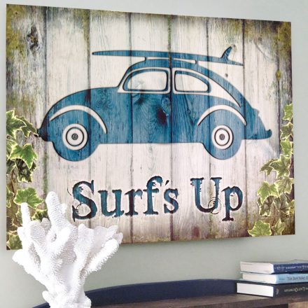 VW VOLKSWAGEN BEETLE SURFS UP METAL SIGN