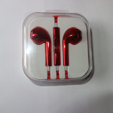 RED EARPHONES EARBUDS HANDS FREE FOR MOBILE PHONES LAPTOPS RADIOS