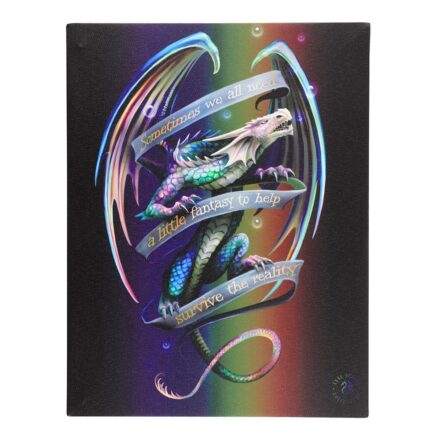 SOMETIMES DRAGON CANVAS WALL PICTURE PLAQUE