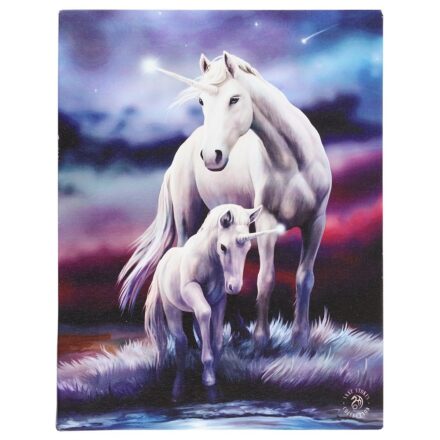 UNICORN AND FOAL ETERNAL BOND CANVAS WALL PICTURE PLAQUE