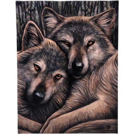 WOLF WOLVES LOYAL COMPANIONS CANVAS WALL PICTURE PLAQUE