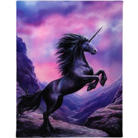 BLACK UNICORN CANVAS WALL PICTURE PLAQUE