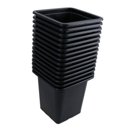15 PACK BLACK PLASTIC PLANT POTS 7X7X8CM SEEDS FLOWERS VEGETABLES