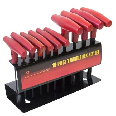 HEAVY DUTY 10PC AF IMPERIAL T HANDLE ALLEN KEY ALLAN HEX WRENCH T BAR SET
