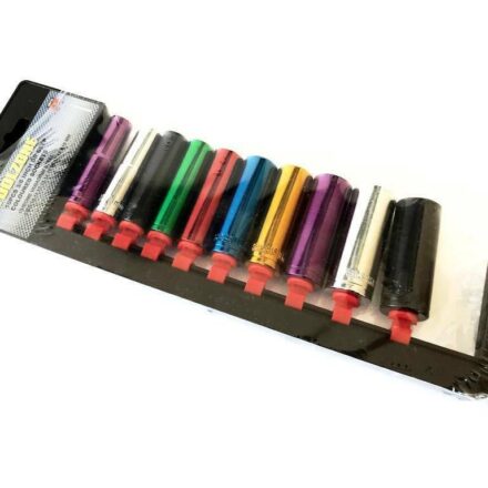 10PC 3/8" DRIVE DEEP SOCKET SET MULTI COLOUR METRIC LONG REACH 10-19MM ON RAIL