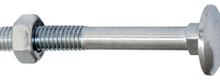 (PACK OF 2) M10 x 280mm COACH CUP SQUARE CARRIAGE BOLTS SCREWS HEX NUT STEEL