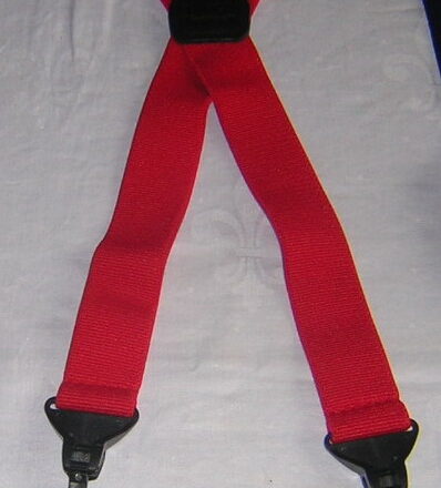 Mens braces plastic clips non metallic Plain Red