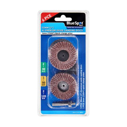 6 PC 50MM (2") ALUMINIUM OXIDE SANDING DISCS 19075